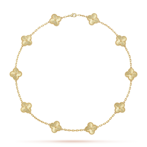 [Garvey]CLASSIC LUCKY 10-MOTIF CLOVER NECKLACE GOLD COLLECTION