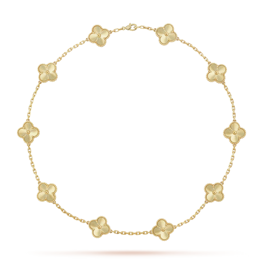 [Garvey]CLASSIC LUCKY 10-MOTIF CLOVER NECKLACE GOLD COLLECTION