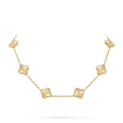 [Garvey]CLASSIC LUCKY 10-MOTIF CLOVER NECKLACE GOLD COLLECTION
