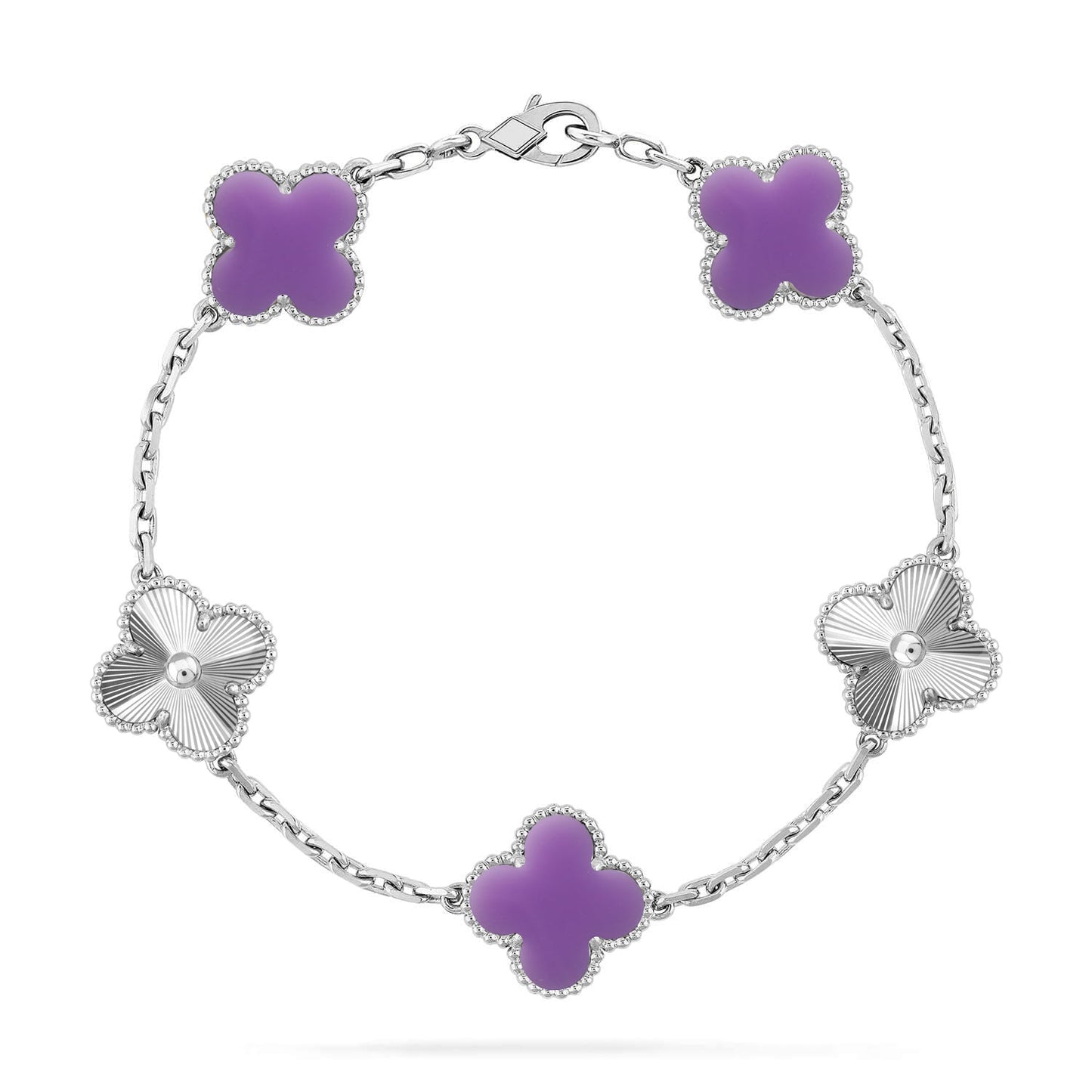 [Garvey]LUCKY CLOVER 5-MOTIF BRACELET - LAVENDER COLLECTION