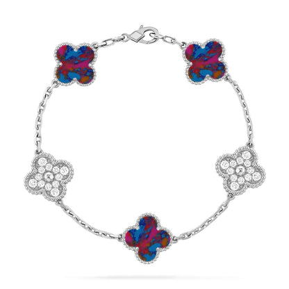 [Garvey ]CLOVER 5 MOTIF COLOR GEMSTONES BRACELET COLLECTION
