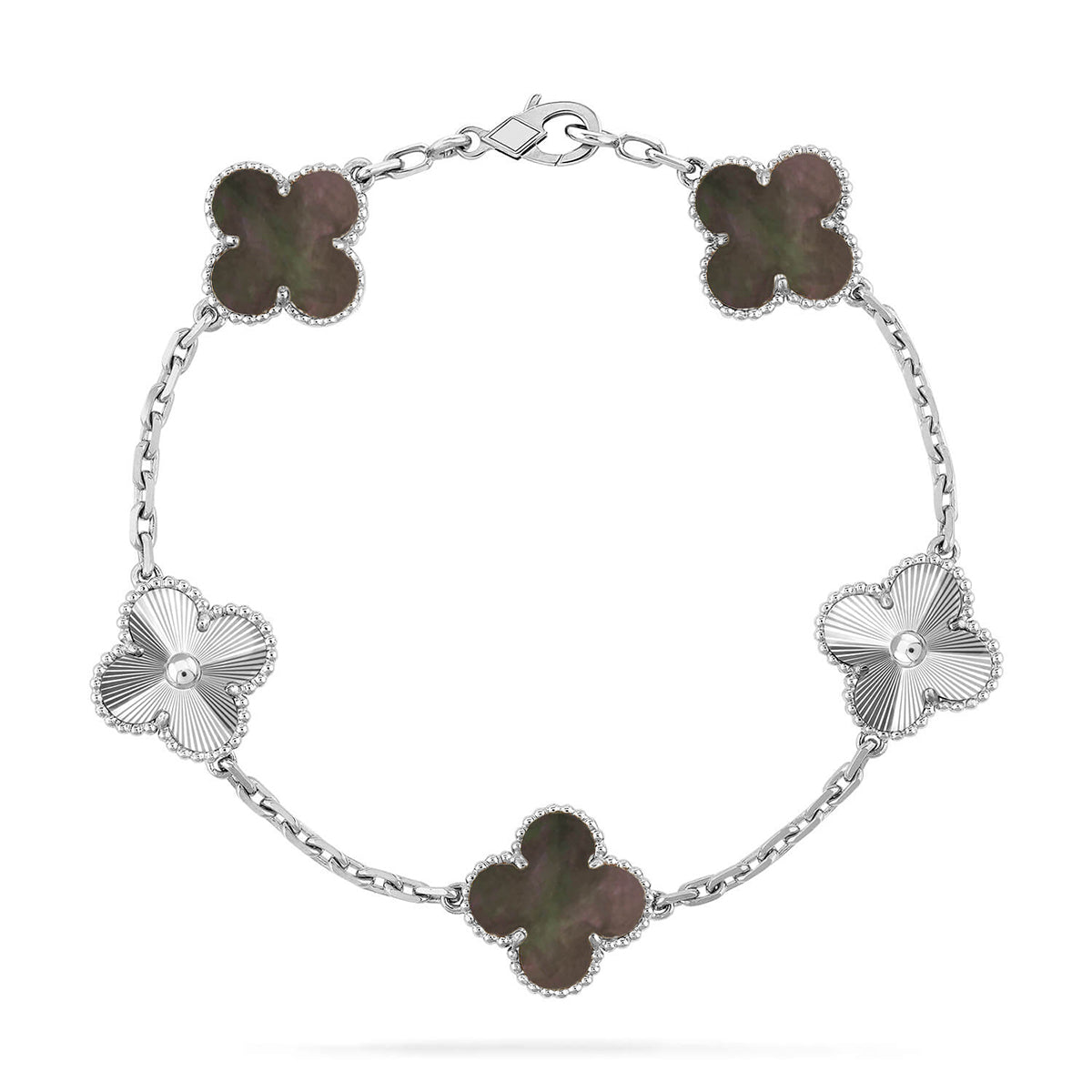 [Garvey ] CLOVER 5 MOTIF GRAY MOP BRACELET COLLECTION