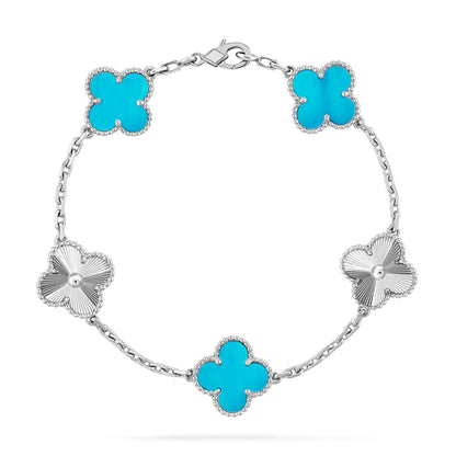 [Garvey ] CLOVER 5 MOTIF TURQUOISE BRACELET COLLECTION