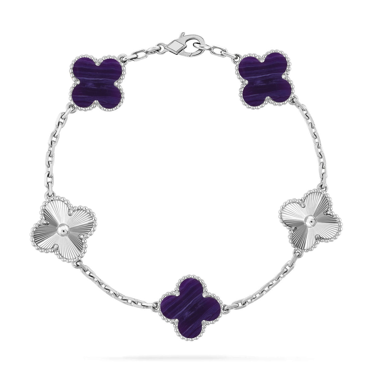 [Garvey ]CLOVER 5 MOTIF PURPLE STRIPES BRACELET COLLECTION
