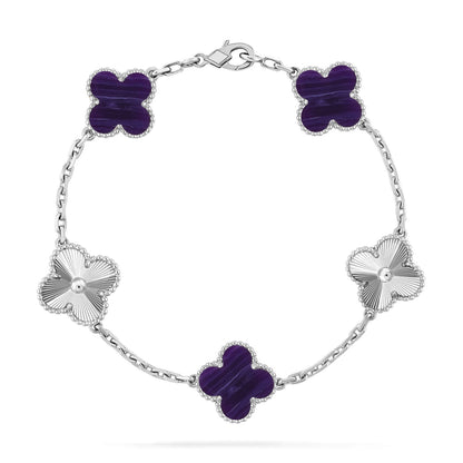 [Garvey ]CLOVER 5 MOTIF PURPLE STRIPES BRACELET COLLECTION