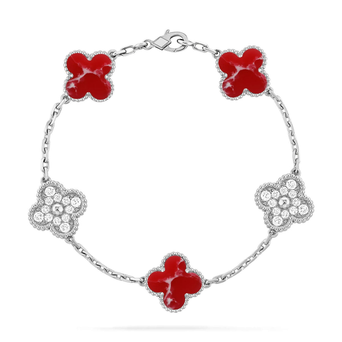 [Garvey ]CLOVER 5 MOTIF RED PATTERN BRACELET COLLECTION