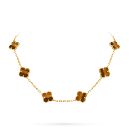 [Garvey]CLASSIC LUCKY 10-MOTIF CLOVER NECKLACE GOLD COLLECTION