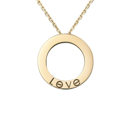 [Garvey]LOVE LARGE CIRCULAR PENDANT FULL-PAVÉ DIAMOND NECKLACE