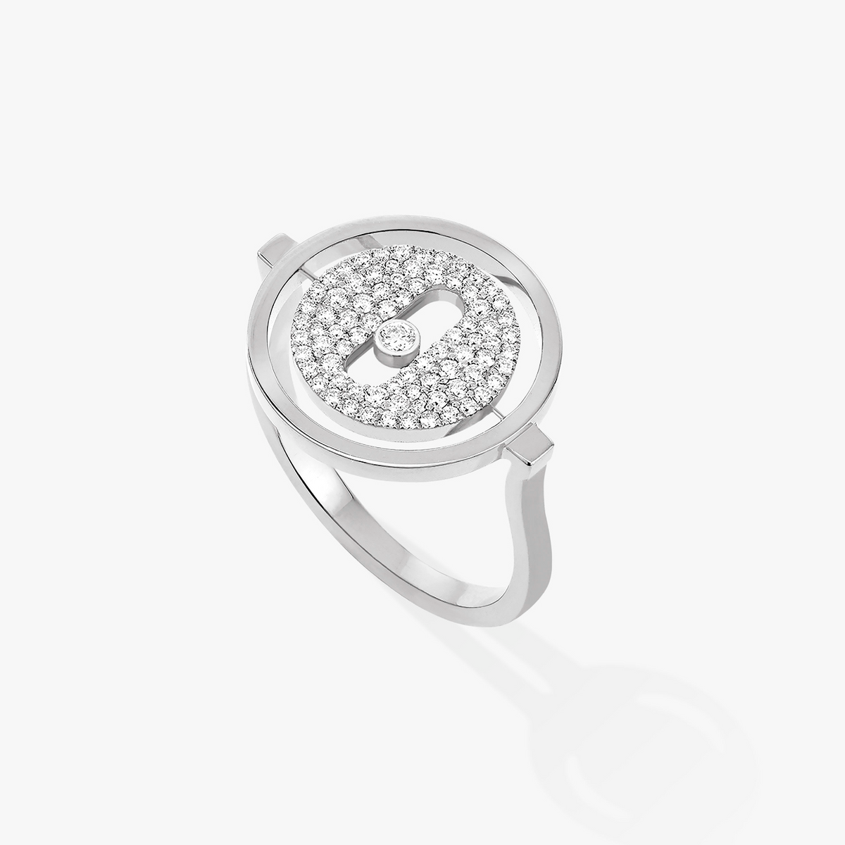 [Garvey]Lucky Move Paved Silver Diamond Ring