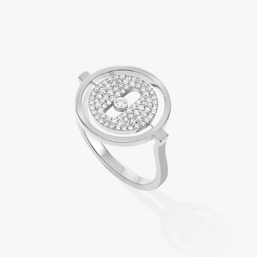 [Garvey]Lucky Move Paved Silver Diamond Ring