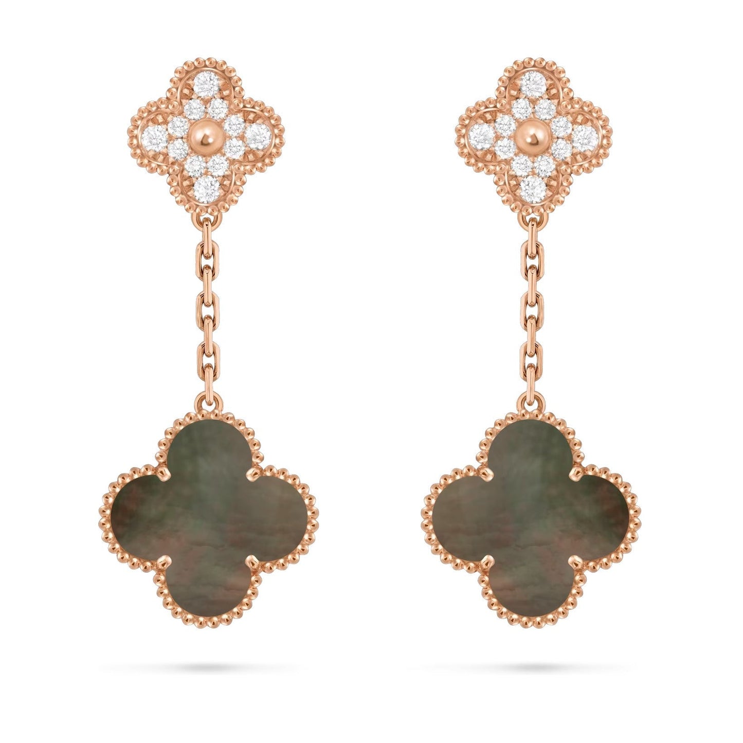 [Garvey]CLOVER DUAL-MOTIF STATEMENT STUD EARRINGS - DOUBLE-CHARM COLLECTION