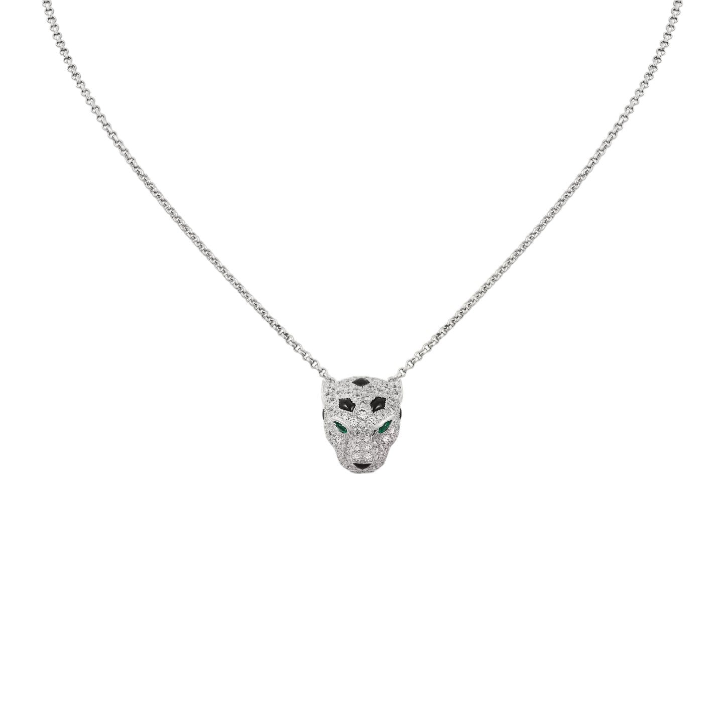 [Garvey]LEOPARD HEAD FULL PAVÉ DIAMOND PENDANT NECKLACE