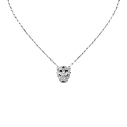 [Garvey]LEOPARD HEAD FULL PAVÉ DIAMOND PENDANT NECKLACE