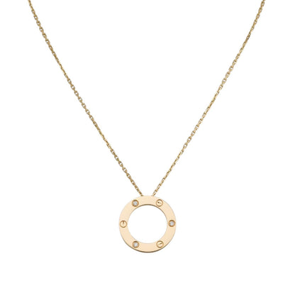 [Garvey]LOVE LARGE CIRCULAR PENDANT 3-DIAMOND NECKLACE