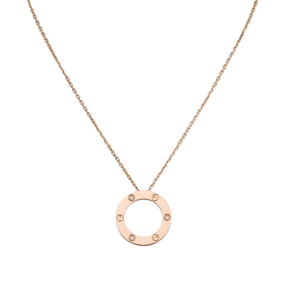 [Garvey]LOVE LARGE CIRCULAR PENDANT 3-DIAMOND NECKLACE