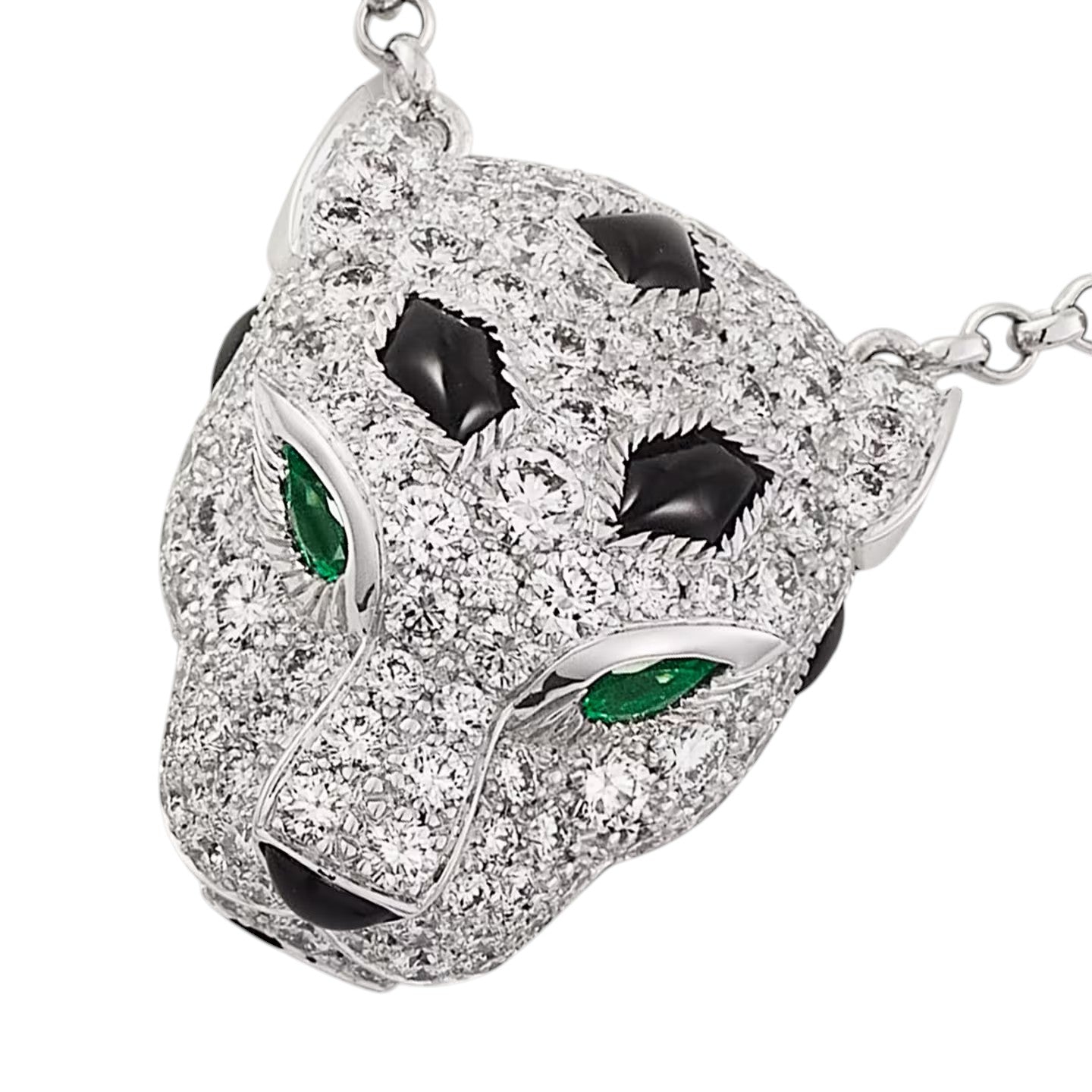 [Garvey]LEOPARD HEAD FULL PAVÉ DIAMOND PENDANT NECKLACE