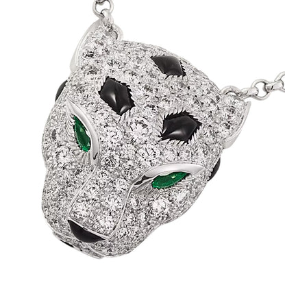 [Garvey]LEOPARD HEAD FULL PAVÉ DIAMOND PENDANT NECKLACE