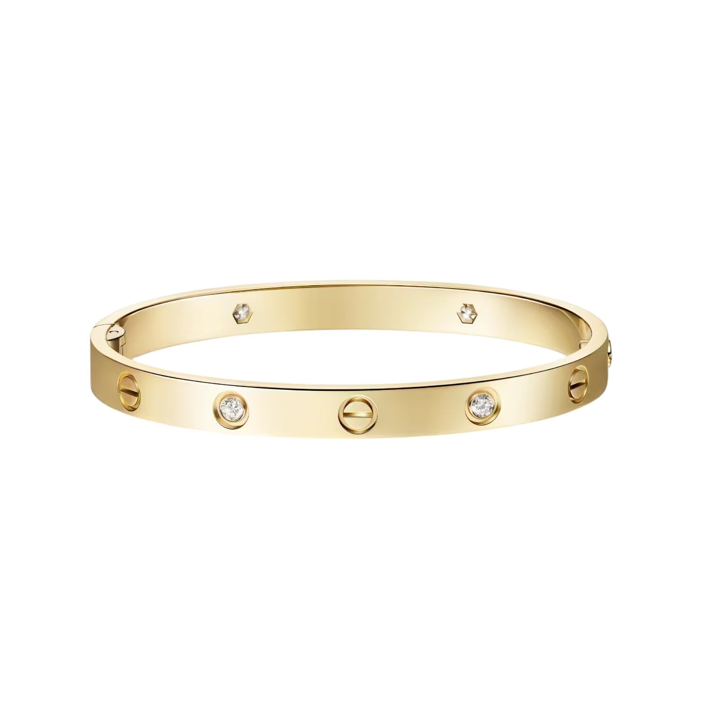 [Garvey]CLASSIC 6.1MM LOVE SINGLE-SCREW CLOSURE BANGLE - 4-DIAMOND