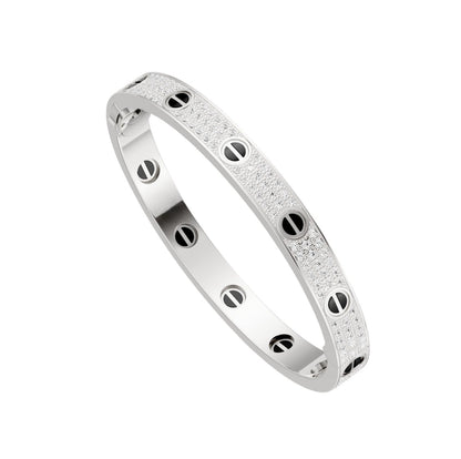 [Garvey]CLASSIC 6.1MM LOVE BANGLE - DIAMOND PAVÉ & BLACK CERAMIC