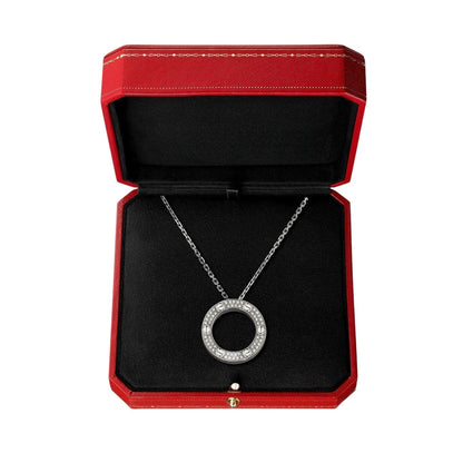 [Garvey]LOVE LARGE CIRCULAR PENDANT FULL-PAVÉ DIAMOND NECKLACE