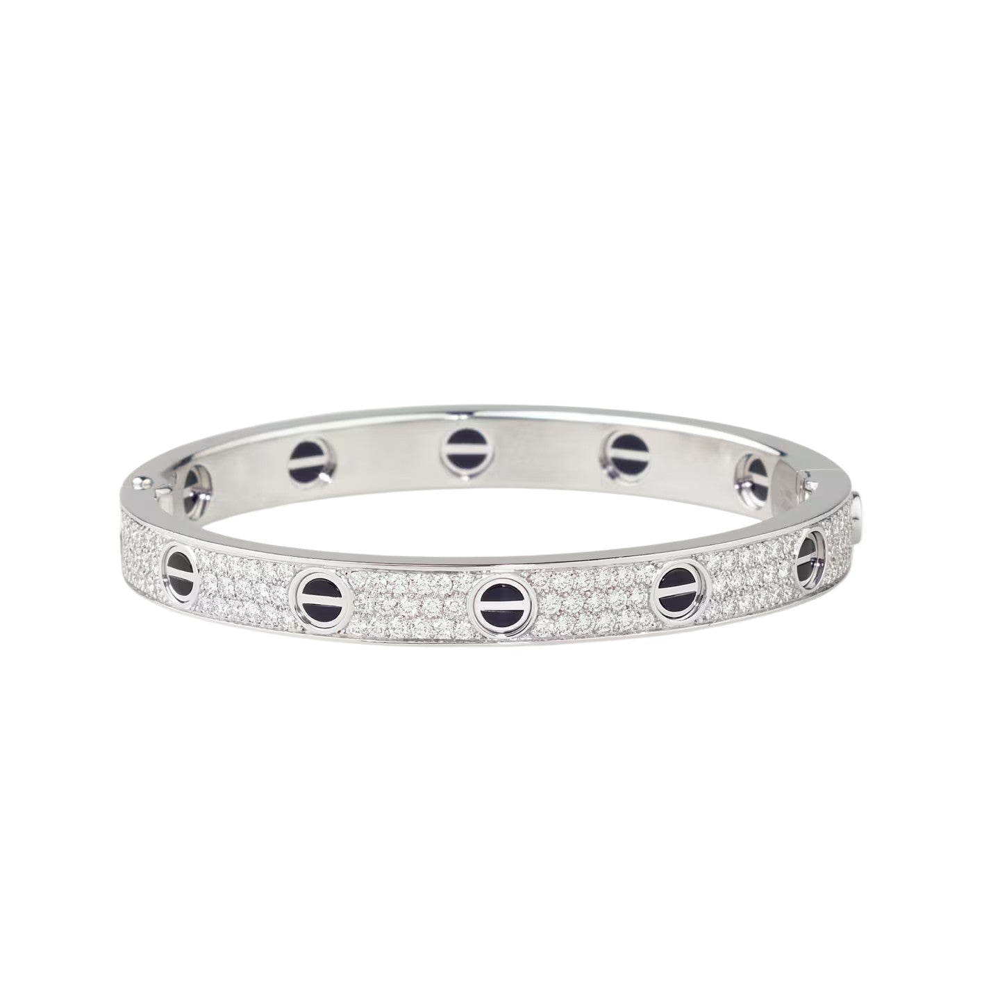 [Garvey]CLASSIC 6.1MM LOVE BANGLE - DIAMOND PAVÉ & BLACK CERAMIC