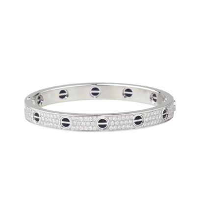 [Garvey]CLASSIC 6.1MM LOVE BANGLE - DIAMOND PAVÉ & BLACK CERAMIC