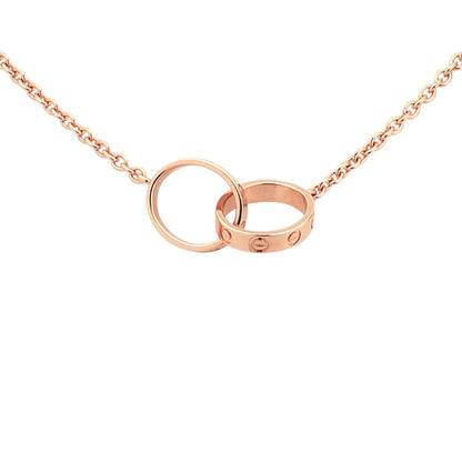 [Garvey]LOVE DOUBLE-RING INTERLOCKED NECKLACE