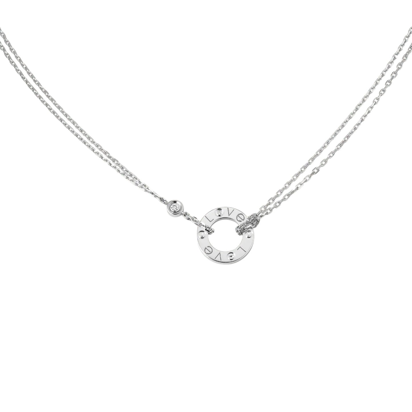 [Garvey]LOVE CIRCULAR PENDANT 2-DIAMOND NECKLACE