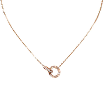 [Garvey]LOVE DOUBLE-RING PENDANT FULL-PAVÉ NECKLACE