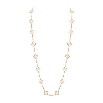 [Garvey]CLASSIC 20-MOTIF LUCKY CLOVER LONG NECKLACE GOLD COLLECTION