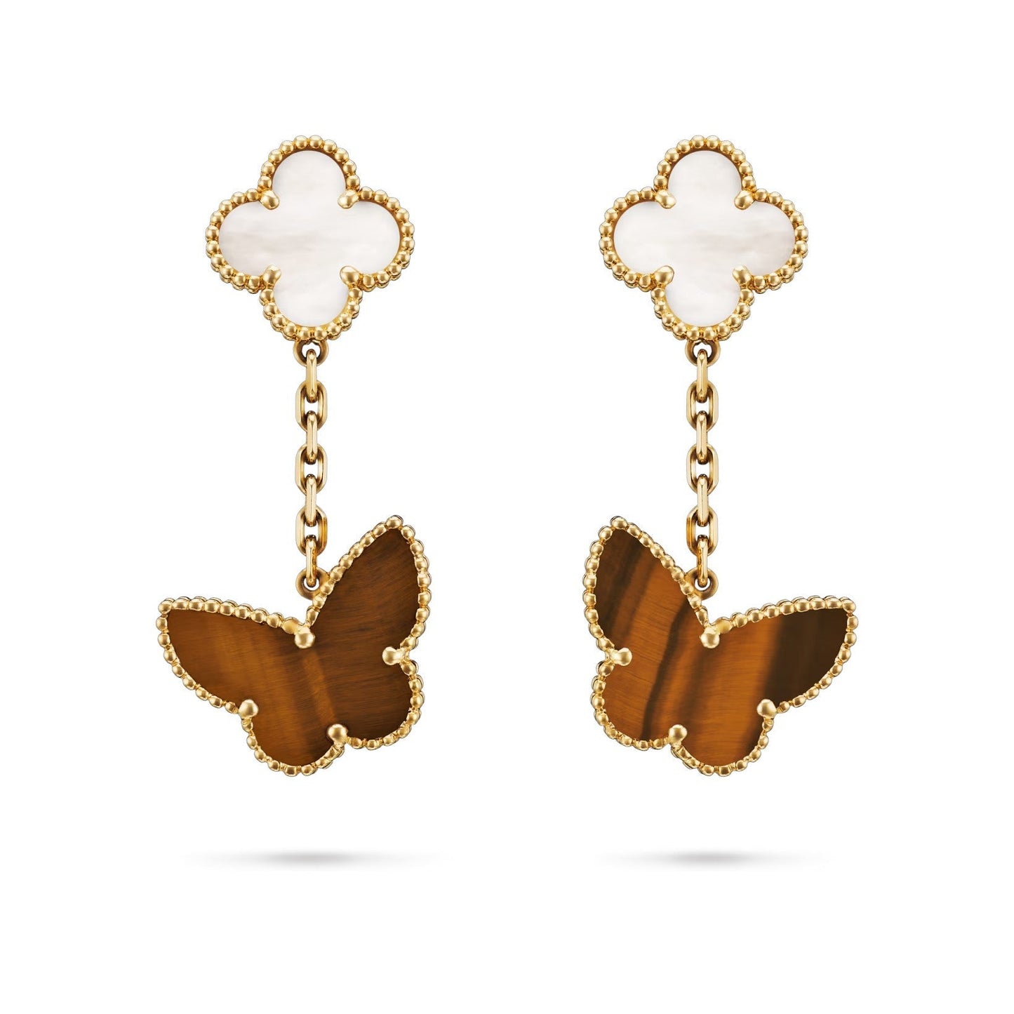 [Garvey]CLOVER DUAL-MOTIF STATEMENT STUD EARRINGS - DOUBLE-CHARM COLLECTION