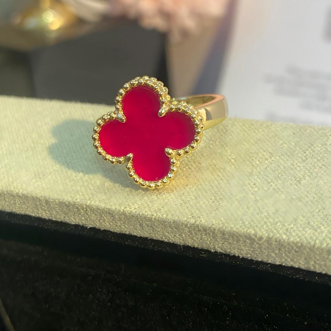 [Garvey]NEW CLOVER PINK ENAMEL RINGS
