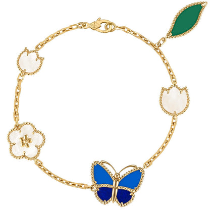 [Garvey]SPRING ENCHANTMENT BUTTERFLY & FLORAL CHARM BRACELET
