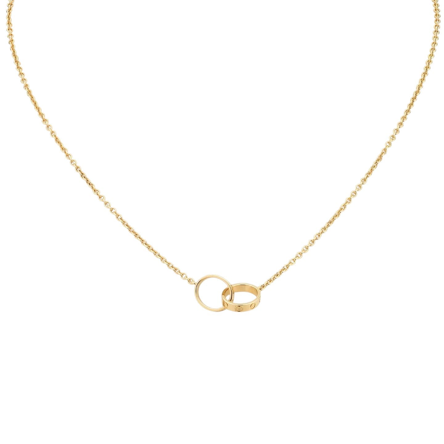 [Garvey]LOVE DOUBLE-RING INTERLOCKED NECKLACE