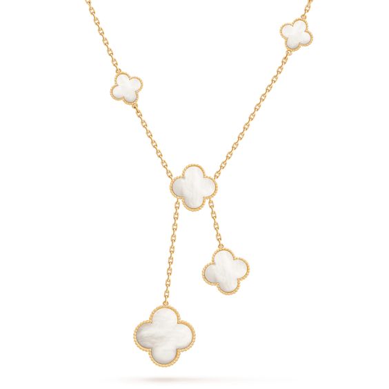 [Garvey ]CLOVER MOTHER OF PEARL NECKLACE 6 MOTIF