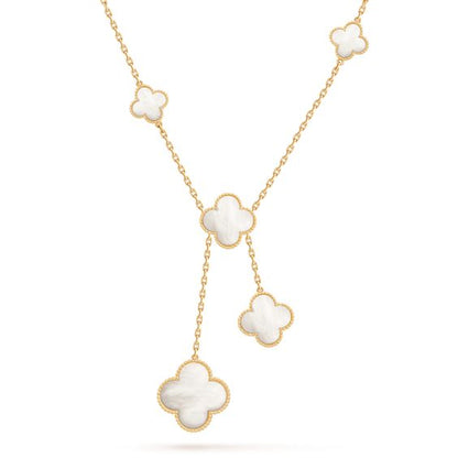 [Garvey ]CLOVER MOTHER OF PEARL NECKLACE 6 MOTIF