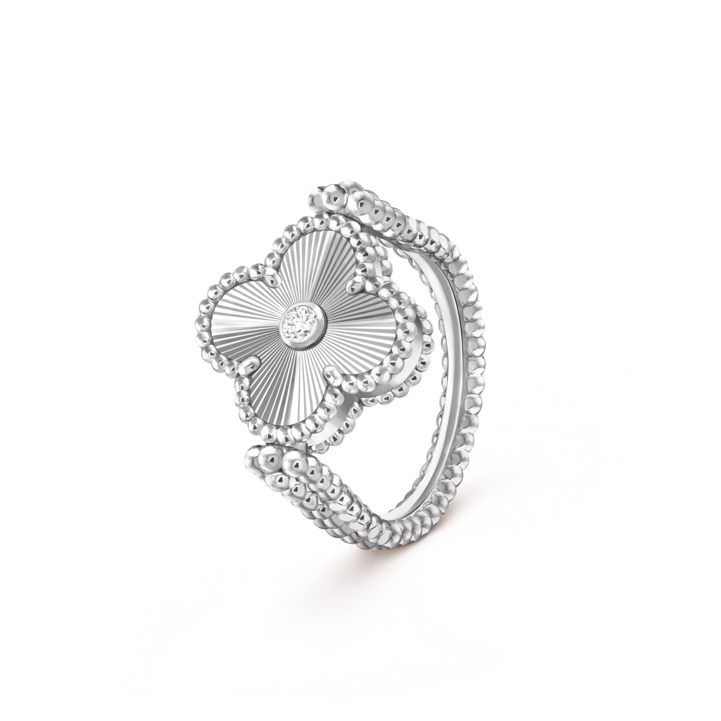 [Garvey]LUCKY CLOVER WHITE GOLD REVERSIBLE RING