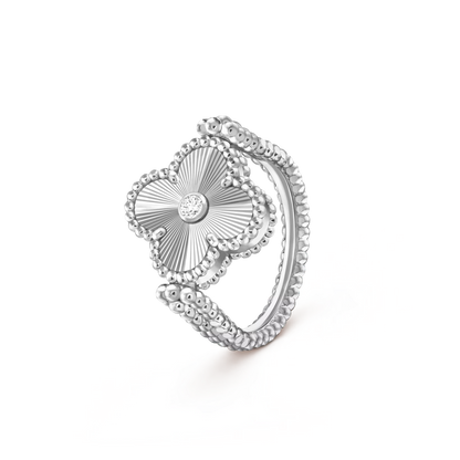 [Garvey]LUCKY CLOVER WHITE GOLD REVERSIBLE RING