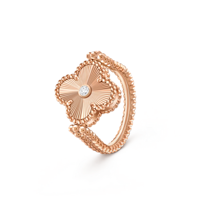[Garvey]LUCKY CLOVER ROSE GOLD REVERSIBLE RING