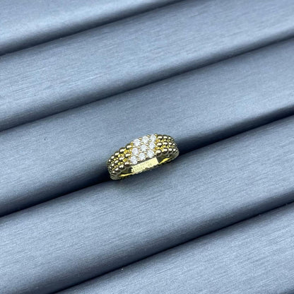 [Garvey]NARROW BEADED RING WITH DIAMONDS