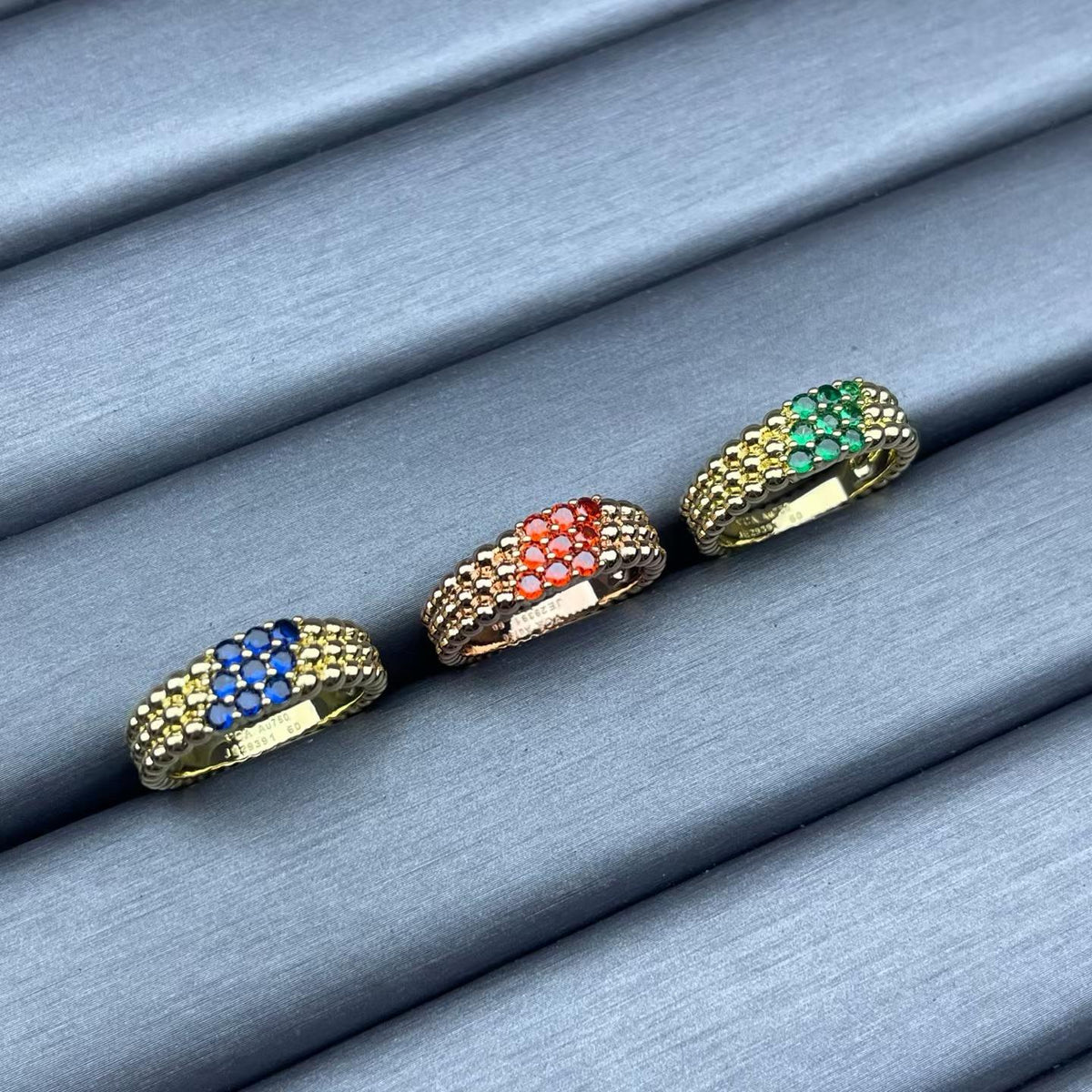 [Garvey]NARROW BEADED RING WITH DIAMONDS