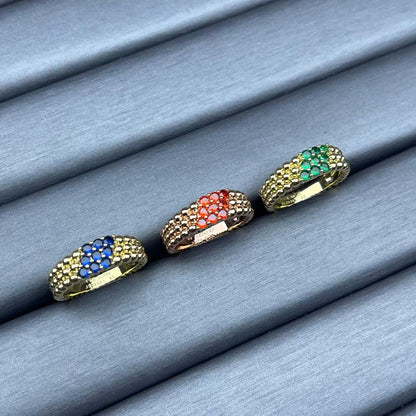 [Garvey]NARROW BEADED RING WITH DIAMONDS