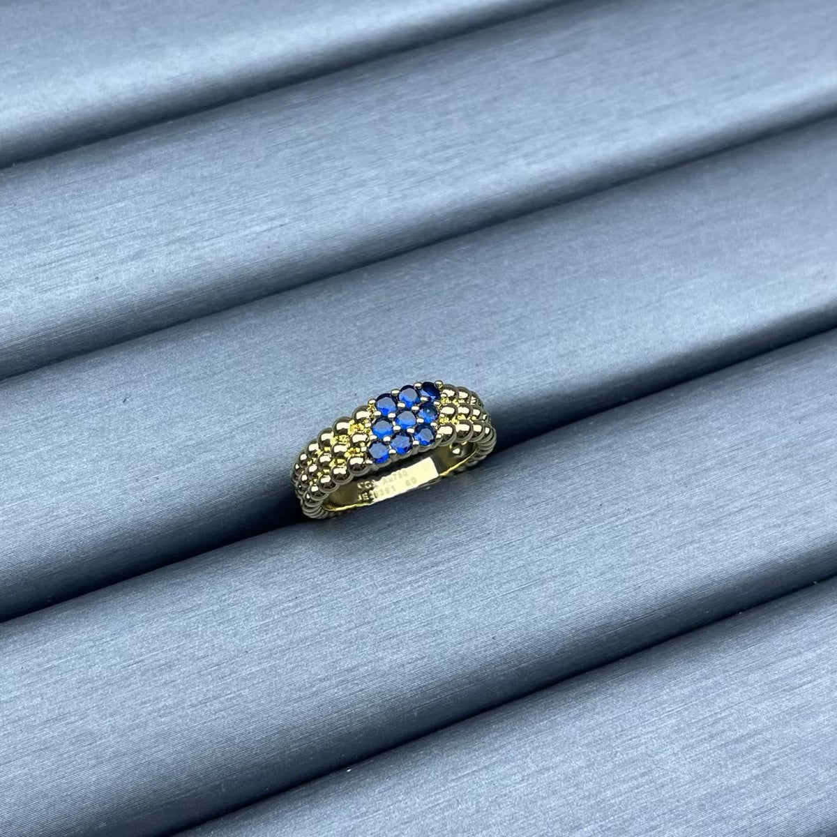 [Garvey]NARROW BEADED RING WITH DIAMONDS