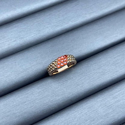 [Garvey]NARROW BEADED RING WITH DIAMONDS