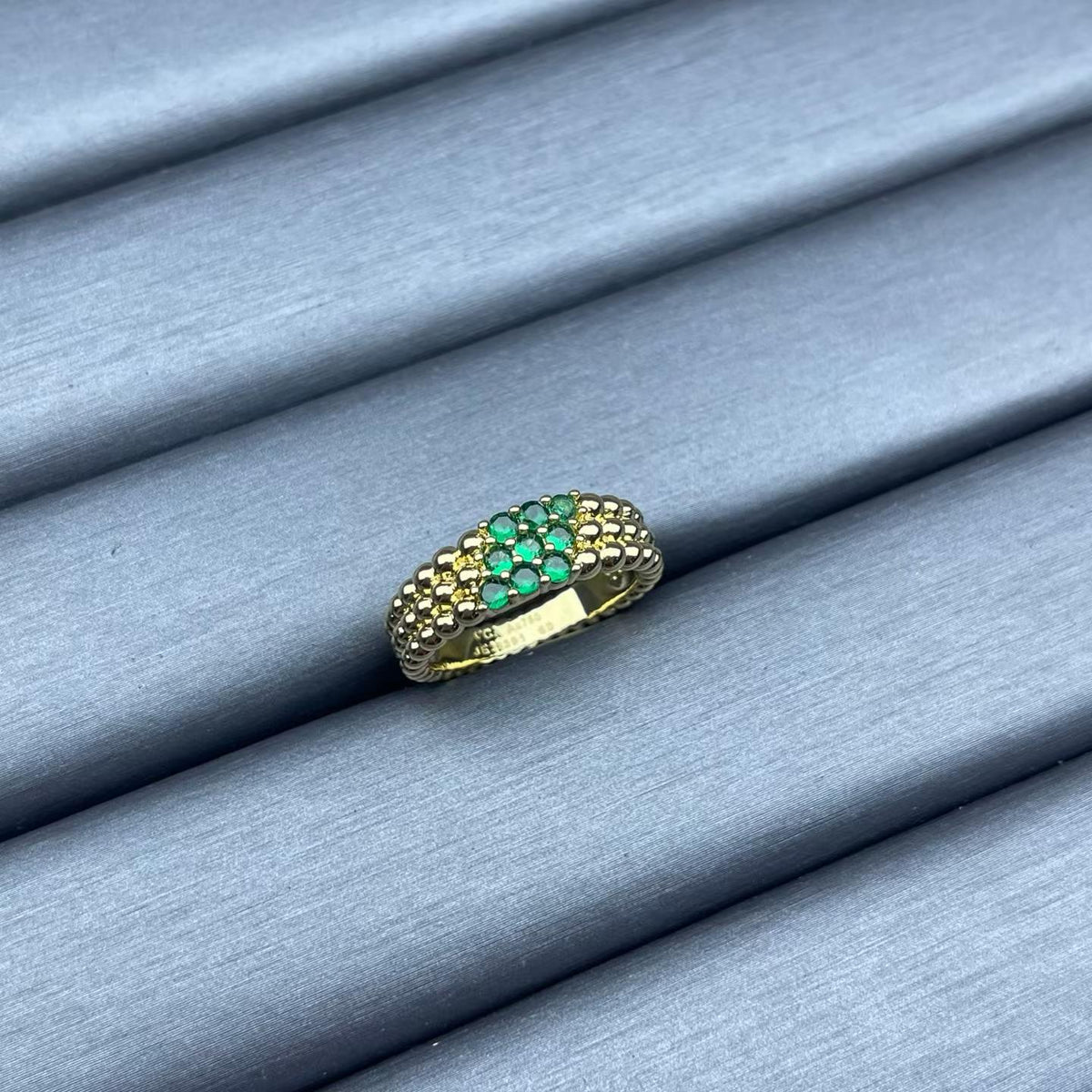 [Garvey]NARROW BEADED RING WITH DIAMONDS