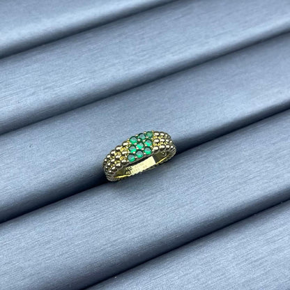 [Garvey]NARROW BEADED RING WITH DIAMONDS