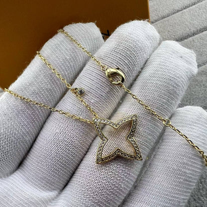[Garvey]FOUR-LEAF CLOVER OPENWORK NECKLACE