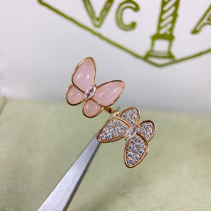 [Garvey]TWIN BUTTERFLY NEW DIAMOND & PINK BUTTERFLY RING