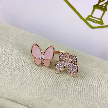 [Garvey]TWIN BUTTERFLY NEW DIAMOND & PINK BUTTERFLY RING