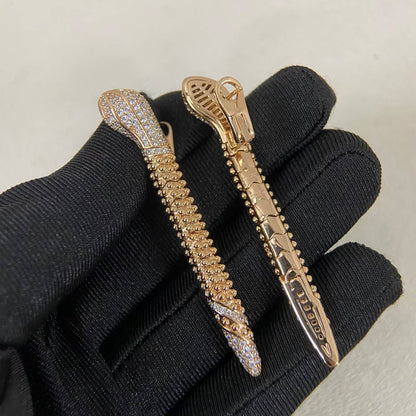 [Garvey]DIAMOND-SET DEW DROP SERPENT SERIES SNAKE CLIP EARRINGS